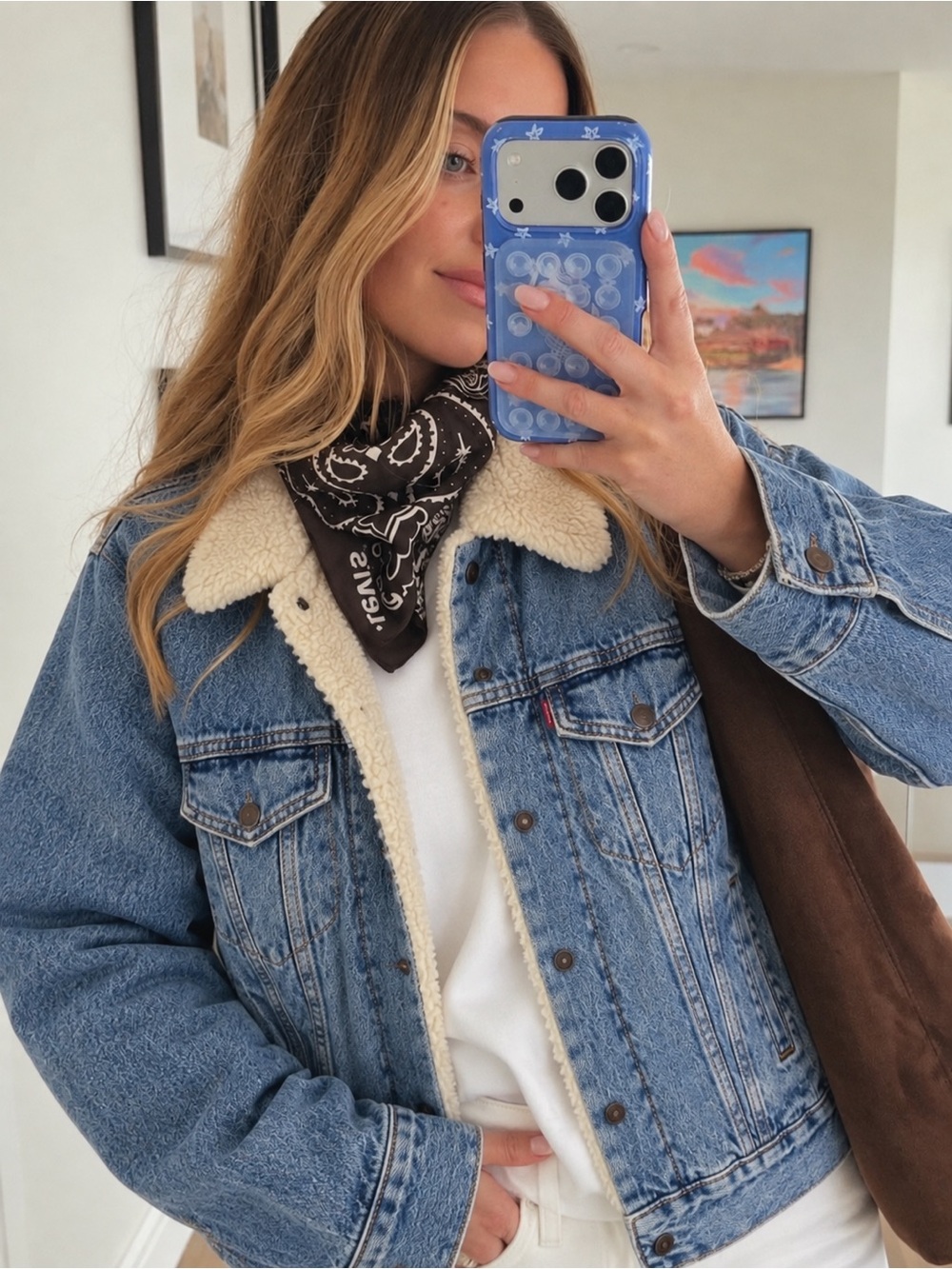 ✨ Levi’s Premium Sherpa Trucker Jacket – Classic Denim ✨ XS utility warm Fall